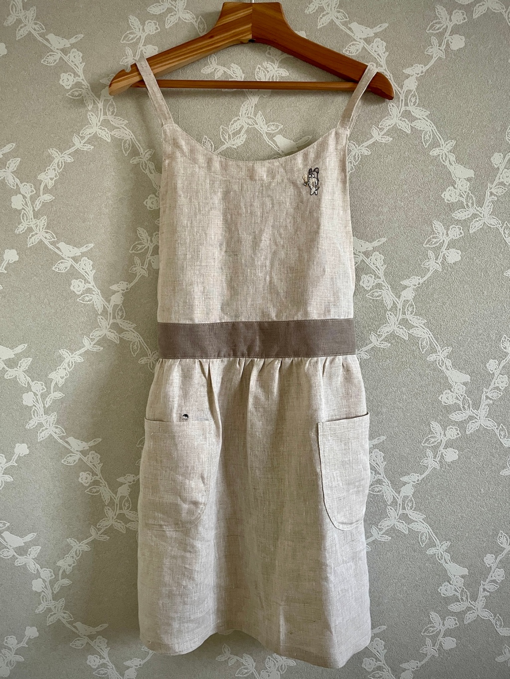 a Japanese Apron with Embroideries